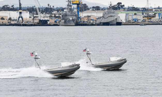 Navy Introduces New Surface Drone Squadron at Naval Base San Diego Ceremony