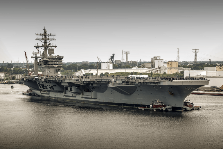 Fire Breaks Out Aboard USS Eisenhower in Norfolk Shipyard